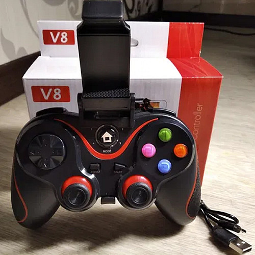Игровой манипулятор Gen Game беспроводной джойстик геймпад для смартфона Bluetooth 15см Чёрный (V8)