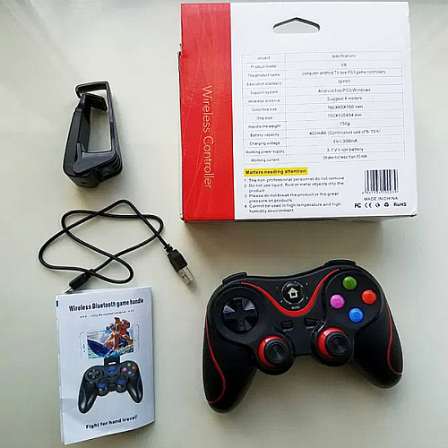 Игровой манипулятор Gen Game беспроводной джойстик геймпад для смартфона Bluetooth 15см Чёрный (V8)