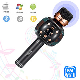 Караоке мікрофон з колонкою та FM радіо бездротовий вокальний портативний Bluetooth Wster Karaoke WS-2911 Камуфляж