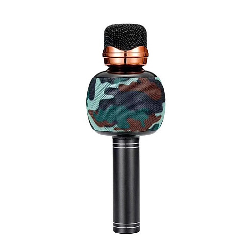 Караоке мікрофон з колонкою та FM радіо бездротовий вокальний портативний Bluetooth Wster Karaoke WS-2911 Камуфляж