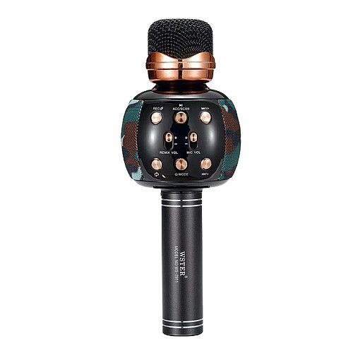 Караоке мікрофон з колонкою та FM радіо бездротовий вокальний портативний Bluetooth Wster Karaoke WS-2911 Камуфляж