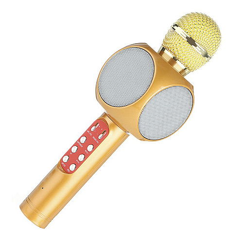 Безпровідний караоке мікрофон з колонкою WSTER WS-1816 Bluetooth Золото (W9054)