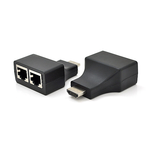 Адаптер Voltronic HDMI 2хRJ-45 M/F Black (YT-SCPE HDMI/2P-30m720P/08516)