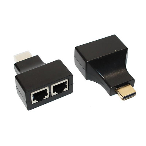 Адаптер Voltronic HDMI 2хRJ-45 M/F Black (YT-SCPE HDMI/2P-30m720P/08516)