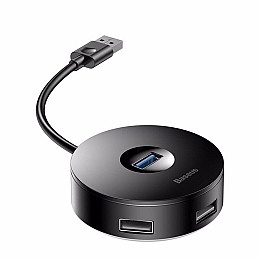 Адаптер HUB Baseus Round Box USB3.0 to 1USB 3.0+3USB 2.0 CAHUB-F01 Черный
