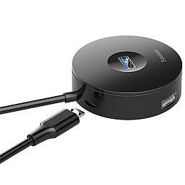 Адаптер HUB Baseus Round Box USB3.0 to 1USB 3.0+3USB 2.0 CAHUB-F01 Чорний
