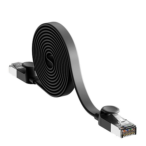 Патч-корд Baseus сетевой кабель Ethernet Cat6 RJ 45 Gigabit Network PCWL-E01 8м плоский Черный