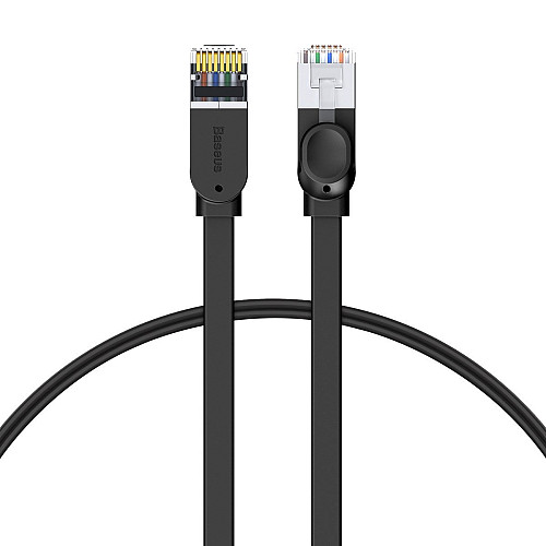 Патч-корд Baseus сетевой кабель Ethernet Cat6 RJ 45 Gigabit Network PCWL-E01 8м плоский Черный