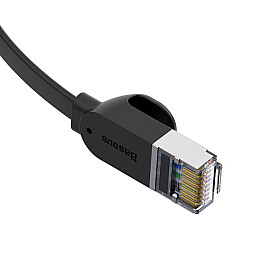 Патч-корд Baseus мережевий кабель Ethernet Cat6 RJ 45 Gigabit Network PCWL-E01 8м плоский Чорний