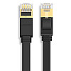Патч-корд Ugreen NW106 прямий U/FTP (STP) мережевий кабель Ethernet Cat7 з RJ 45 3м плоский Чорний