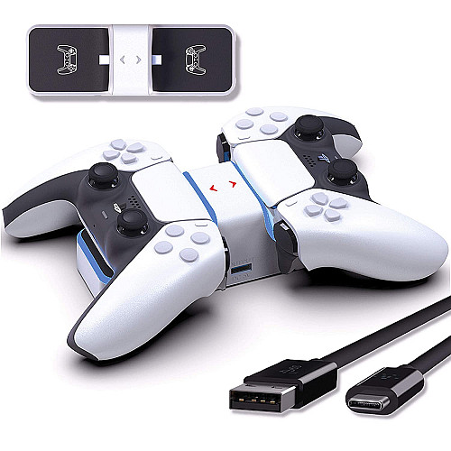 Двійна зарядна док-станція Honcam з LED індикацією для PlayStation 5 (PS5) DualSense (HC-A3703)