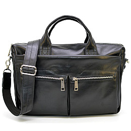 Сумка з натуральної шкіри для ноутбука 39.5 × 29.5 × 8 см Чорна GA-7122-4lx TARWA