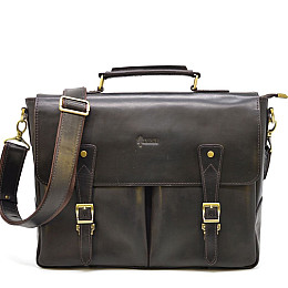 Діловий чоловічий портфель з натуральної шкіри RDС-3960-4lx TARWA темно-коричневий