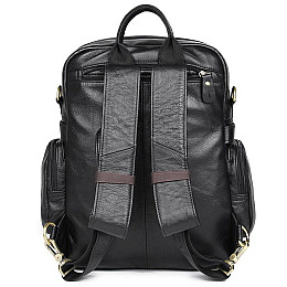 Кожаний чоловічий рюкзак 7042A John McDee Чорний