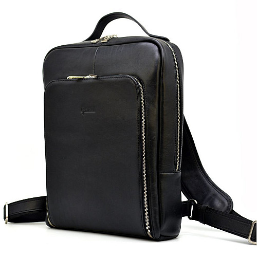 Кожаний рюкзак для ноутбука 14" TARWA TA-1239-4lx преміум 27.5 × 37 × 8 Чорний
