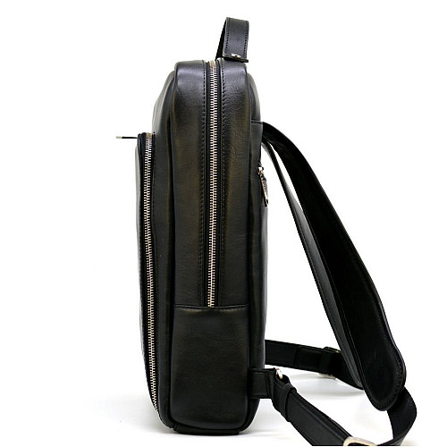 Кожаний рюкзак для ноутбука 14" TARWA TA-1239-4lx преміум 27.5 × 37 × 8 Чорний