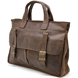 Мужская сумка портфель для ноутбука из кожи crazy horse RC-7107-1md TARWA коричневый