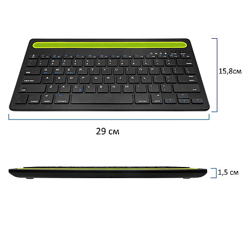Бездротова двоконтактна Bluetooth клавіатура Sandy Gforse Multi-Device Keyboard BK 230 Black
