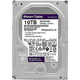 Жесткий диск 10TB Western Digital WD Purple Pro WD101PURP для видеонаблюдения с AI