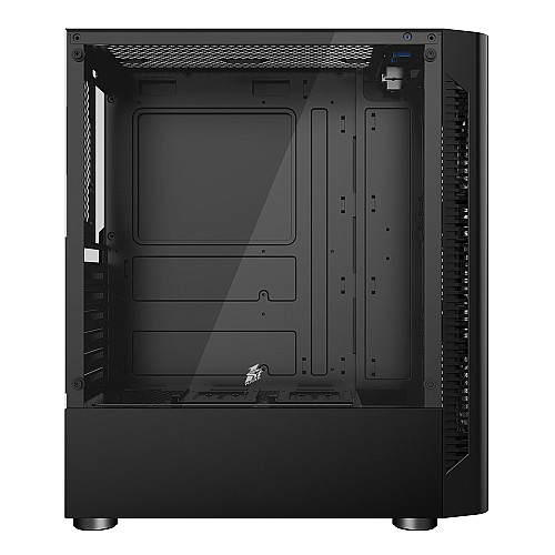 Корпус 1stPlayer D4-4R1-BK Color LED Black без БП