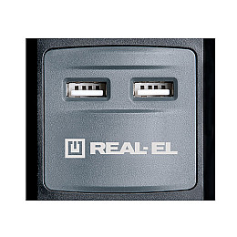 Фільтр живлення REAL-EL RS-3 USB CHARGE 1.8м Чорний
