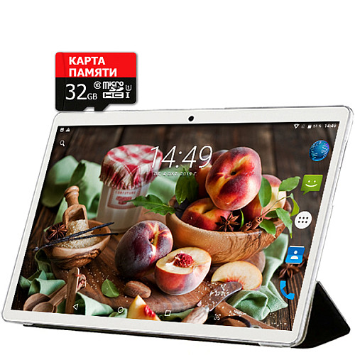 Планшет-телефон Adronix X1001 Silver LTE 2/32GB + Чехол-книжка + Карта памяти 32GB
