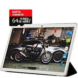 Планшет-телефон Adronix X1001 Silver LTE 2/32GB  + Чехол-книжка + Карта памяти 64GB