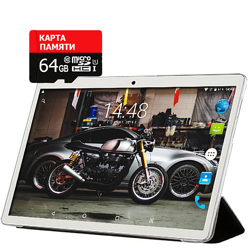 Планшет-телефон Adronix X1001 Silver LTE 2/32GB + Чехол-книжка + Карта памяти 64GB