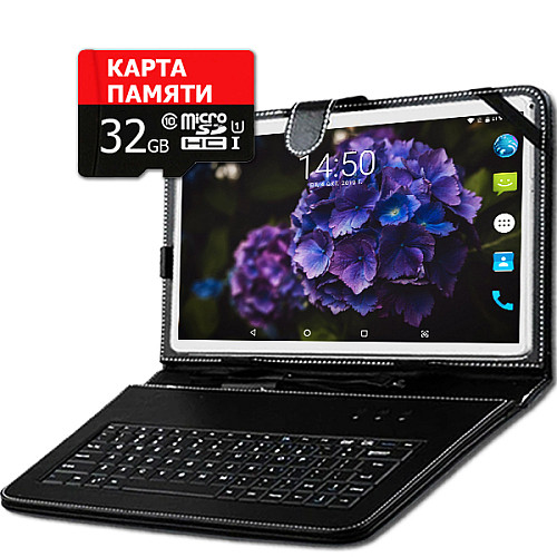 Планшет-телефон Adronix X1001 Silver LTE 2/32GB + Чехол-клавиатура + Карта памяти 32GB