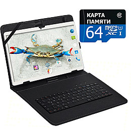 Планшет-телефон Adronix  MT232 3G Silver  2/32GB + Чехол-клавиатура + Карта памяти 64GB