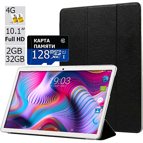 Планшет-телефон Adronix X1001 Silver LTE 2/32GB + Чехол-книжка + Карта памяти 128GB