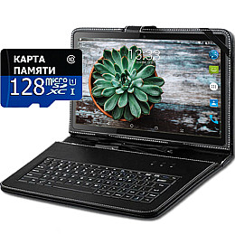 Планшет - телефон Hoozo X1001 Full HD 32Gb LTE Jet Black + Чехол-клавиатура + Карта памяти 128GB