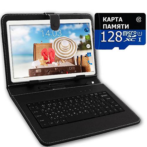 Планшет-телефон Adronix X1001 Silver LTE 2/32GB + Чехол-клавиатура + Карта памяти 128GB