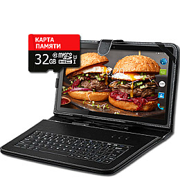Планшет - телефон Hoozo X1001 Full HD 32Gb LTE Jet Black + Чехол-клавиатура + Карта памяти 32GB