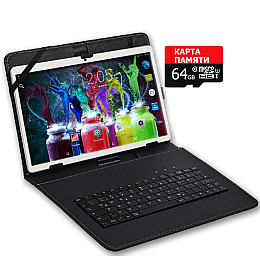 Планшет - телефон Hoozo MT232 Silver + Чехол-клавиатура + Карта памяти 64GB