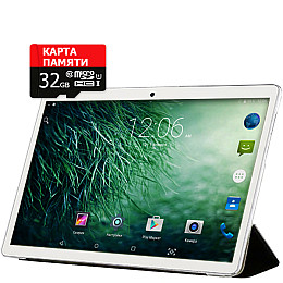 Планшет Hoozo MT232 Silver + Чехол-книжка + Карта памяти 32GB