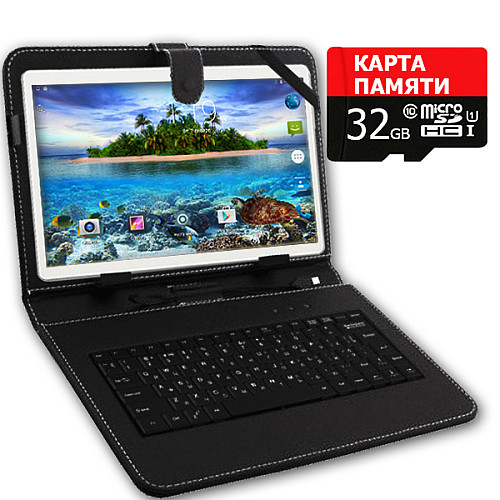 Планшет - телефон Hoozo MT232 Gold + Чехол-клавиатура + Карта памяти 32GB