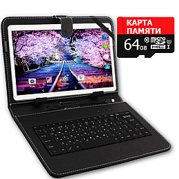 Планшет - телефон Hoozo MT232 Gold + Чехол-клавиатура + Карта памяти 64GB