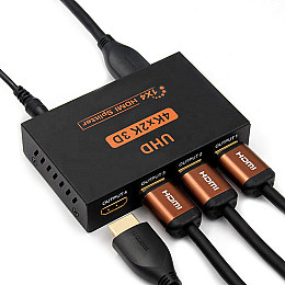 Активный HDMI разветвитель на 4 порта UHD, четырехнаправленный видео сплиттер 4К