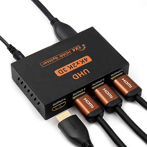 Активный HDMI разветвитель на 4 порта UHD, четырехнаправленный видео сплиттер 4К