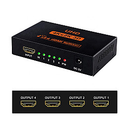 Активный HDMI разветвитель на 4 порта UHD, четырехнаправленный видео сплиттер 4К