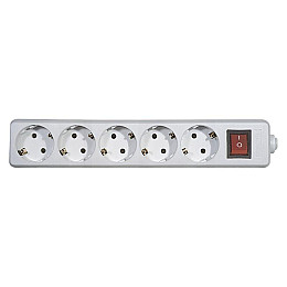 Колодка подовжувача Emos (P1520) з вимикачем 5 розеток White