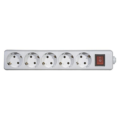 Колодка подовжувача Emos (P1520) з вимикачем 5 розеток White