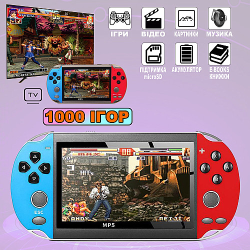 Игровая приставка XPRO PSP 7X 1000в1 8gb экран 4.3" и ТВ выход