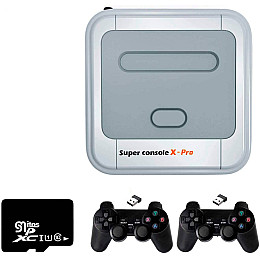 Игровая приставка Sensory S905FX PRO с двумя беспроводными геймпадами и картой памяти 256Гб Android 4К 60Гц с эмулятором PSP PS1 и Онлайн телевидением