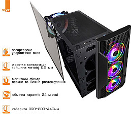 Корпус Frime Legion Black USB 3.0 без БП (Legion-U3-GLS-4DTRMLT16.6WP)