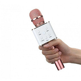 Беспроводной микрофон караоке Maxland Q7 розовое золото