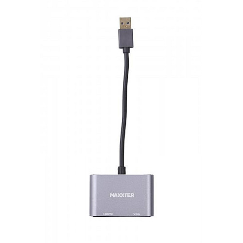 Адаптер-переходник Maxxter USB HDMI+VGA M/F Grey (V-AM-HDMI-VGA)
