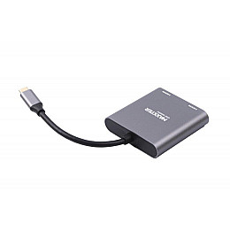 Адаптер-переходник Maxxter 2хHDMI USB Type-C V 2.0 F/M 0.1 м Grey (V-CM-2HDMI)