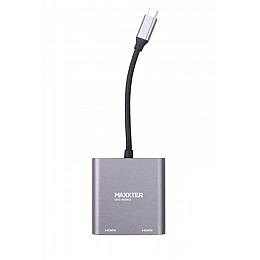 Адаптер-переходник Maxxter 2хHDMI USB Type-C V 2.0 F/M 0.1 м Grey (V-CM-2HDMI)